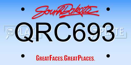 QRC693 South Dakota License Plate