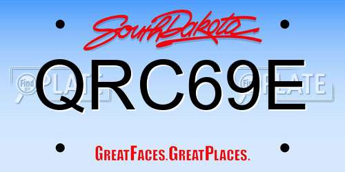 QRC69E South Dakota License Plate