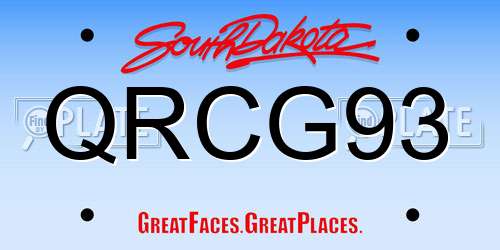 QRCG93 South Dakota License Plate