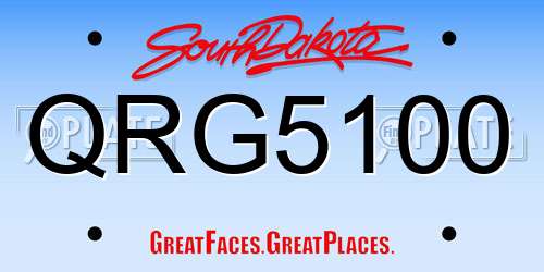 QRG5100 South Dakota License Plate