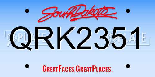QRK2351 South Dakota License Plate