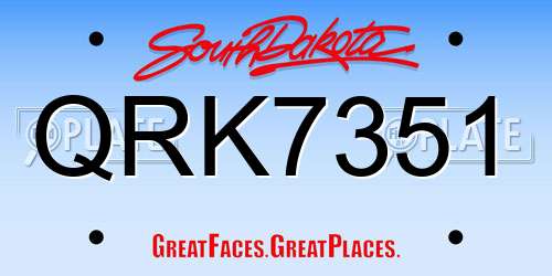QRK7351 South Dakota License Plate