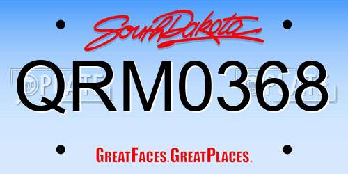 QRM0368 South Dakota License Plate