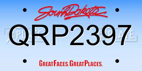 QRP2397 South Dakota License Plate
