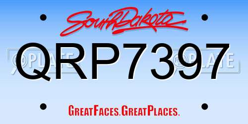 QRP7397 South Dakota License Plate