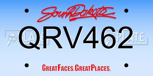 QRV462 South Dakota License Plate