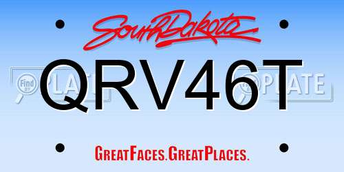QRV46T South Dakota License Plate