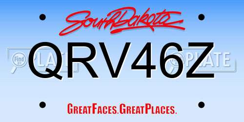 QRV46Z South Dakota License Plate