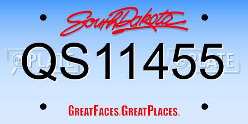 QS11455 South Dakota License Plate