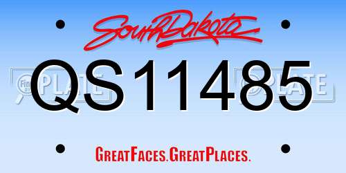 QS11485 South Dakota License Plate