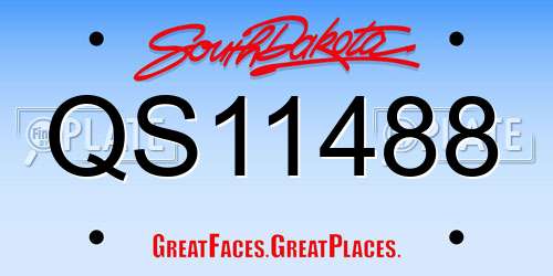 QS11488 South Dakota License Plate