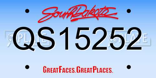 QS15252 South Dakota License Plate