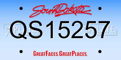 QS15257 South Dakota License Plate