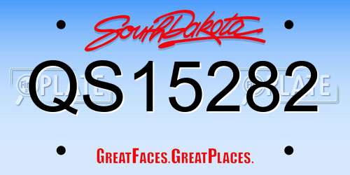 QS15282 South Dakota License Plate