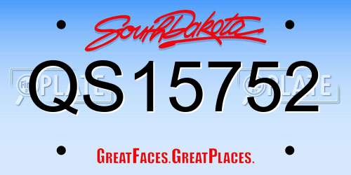 QS15752 South Dakota License Plate
