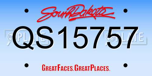 QS15757 South Dakota License Plate