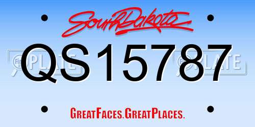 QS15787 South Dakota License Plate