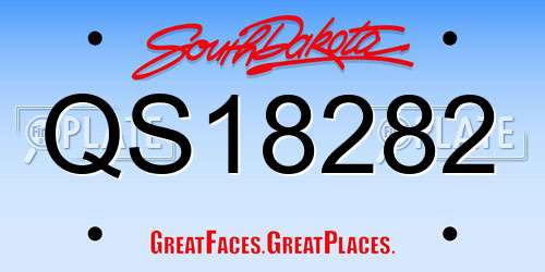 QS18282 South Dakota License Plate