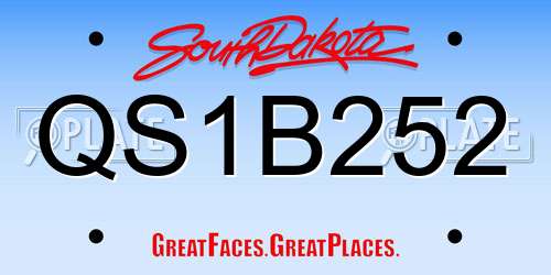 QS1B252 South Dakota License Plate