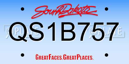 QS1B757 South Dakota License Plate
