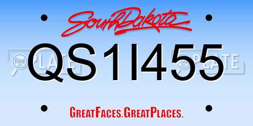 QS1I455 South Dakota License Plate