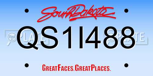 QS1I488 South Dakota License Plate