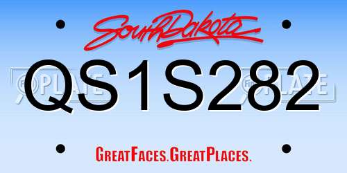 QS1S282 South Dakota License Plate