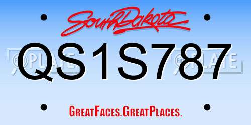 QS1S787 South Dakota License Plate