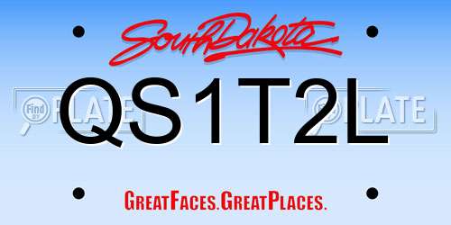 QS1T2L South Dakota License Plate