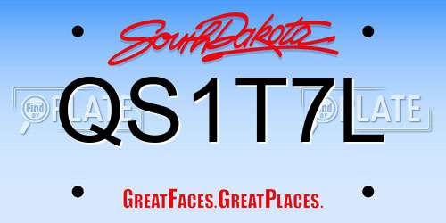 QS1T7L South Dakota License Plate