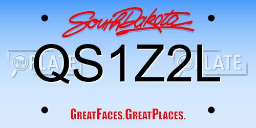 QS1Z2L South Dakota License Plate