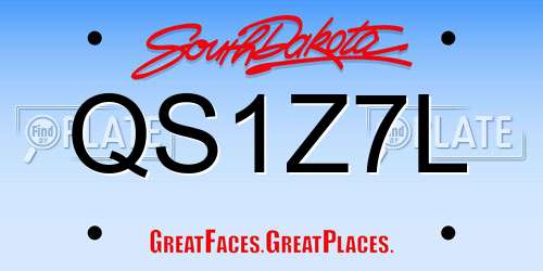 QS1Z7L South Dakota License Plate