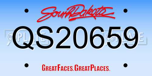 QS20659 South Dakota License Plate