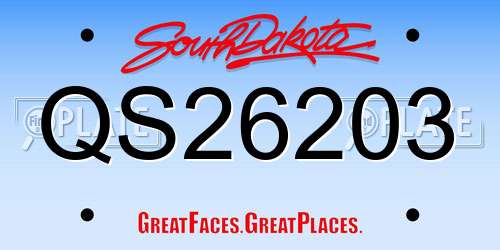 QS26203 South Dakota License Plate