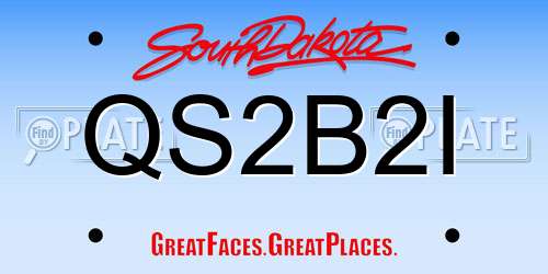 QS2B2I South Dakota License Plate