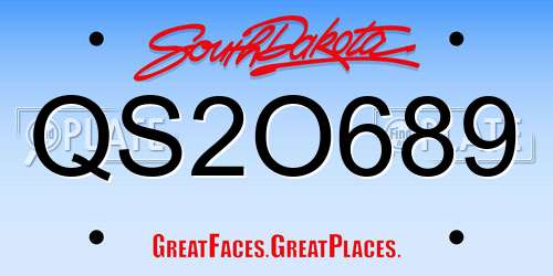 QS2O689 South Dakota License Plate