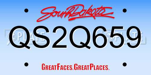 QS2Q659 South Dakota License Plate