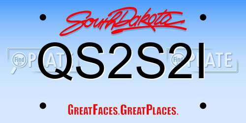 QS2S2I South Dakota License Plate