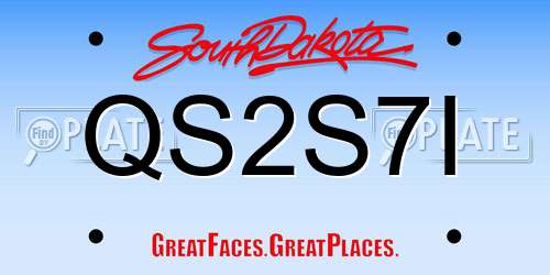 QS2S7I South Dakota License Plate
