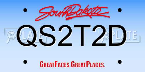 QS2T2D South Dakota License Plate