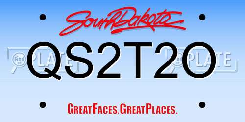 QS2T2O South Dakota License Plate