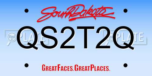 QS2T2Q South Dakota License Plate