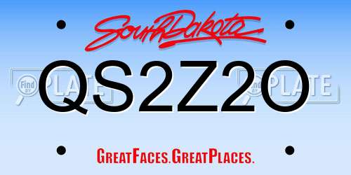 QS2Z2O South Dakota License Plate