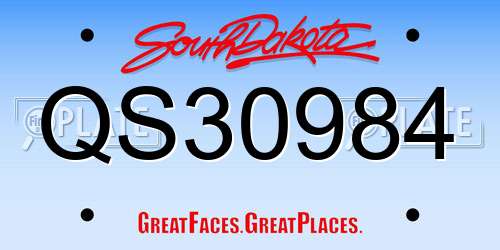 QS30984 South Dakota License Plate