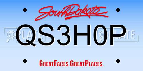 QS3H0P South Dakota License Plate