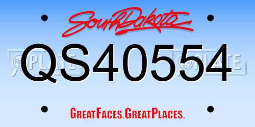 QS40554 South Dakota License Plate