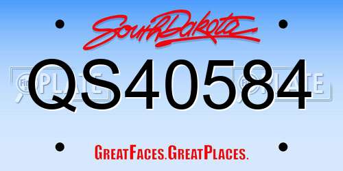 QS40584 South Dakota License Plate