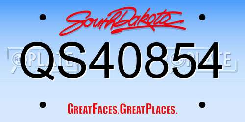 QS40854 South Dakota License Plate