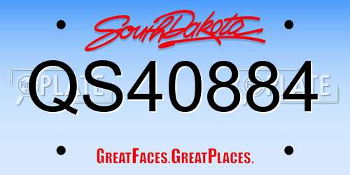 QS40884 South Dakota License Plate