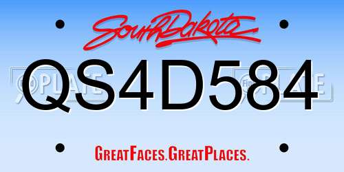 QS4D584 South Dakota License Plate